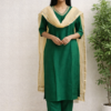 Green Raw silk 3-piece suit