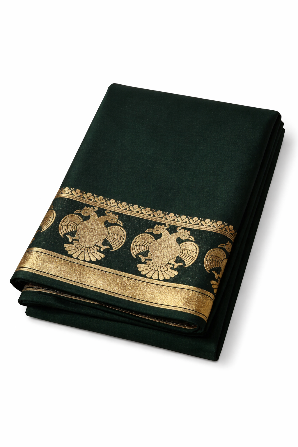 New Gandaberunda design-Mysore silk saree-semi crepes - Image 3