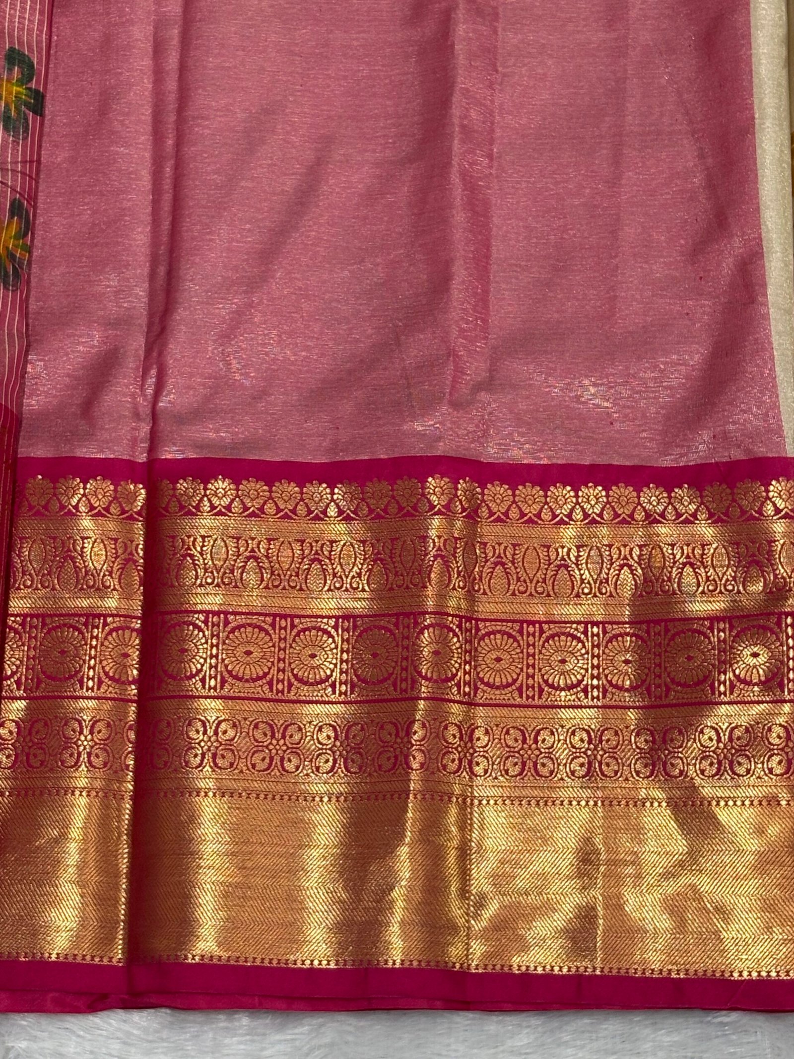 Brush Painted Banarasi Tissue Silk Kanchivaram Saree โ Pure Zari Elegance - Image 4