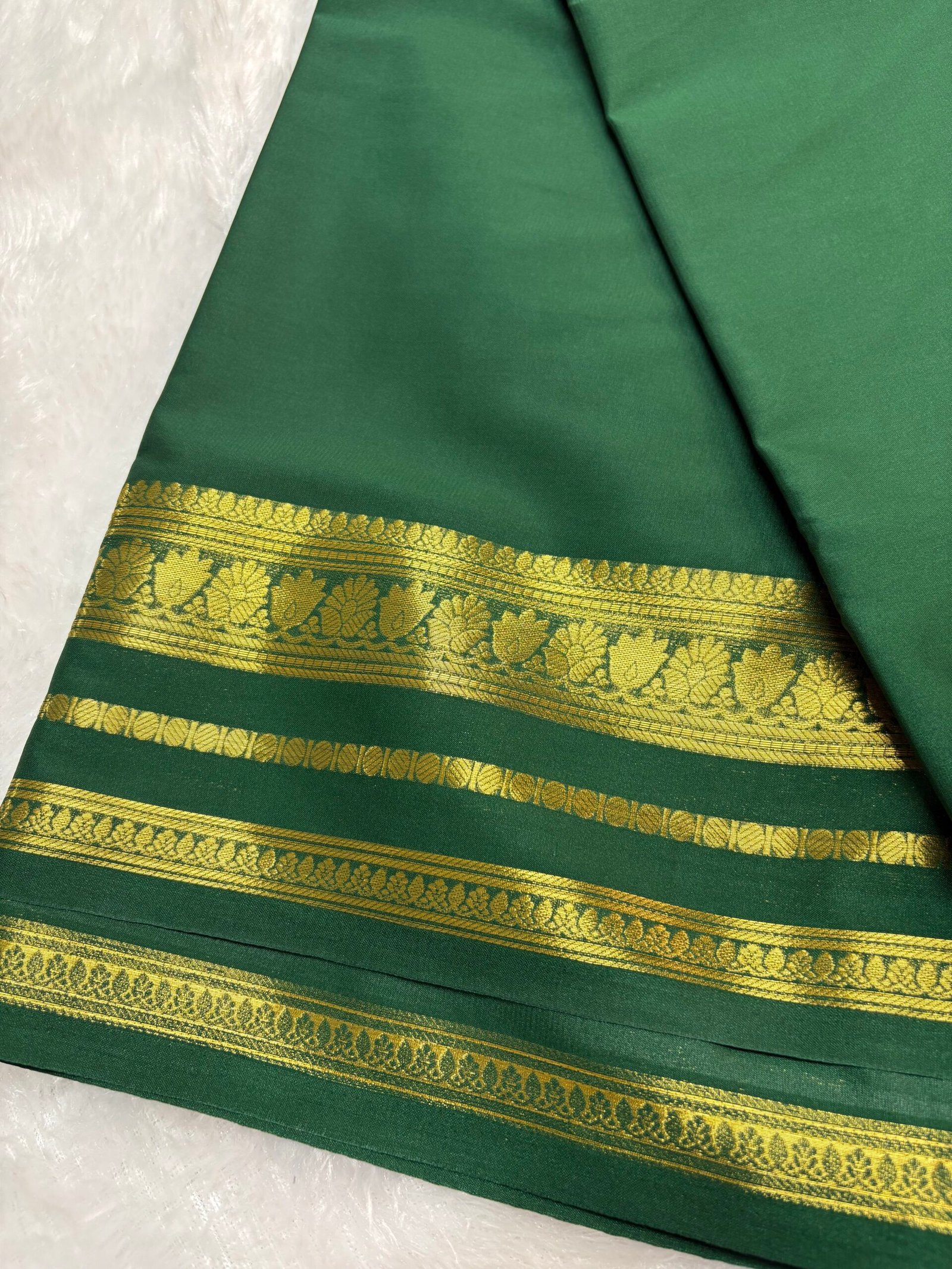 lotus border-Semi crepe Mysore Silk Saree