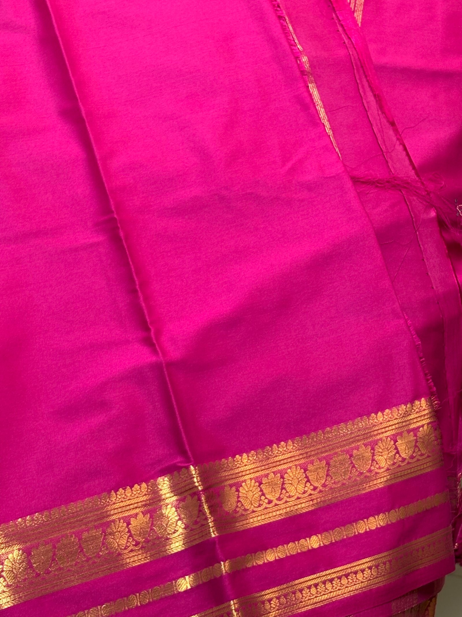 lotus border-Semi crepe Mysore Silk Saree - Image 8