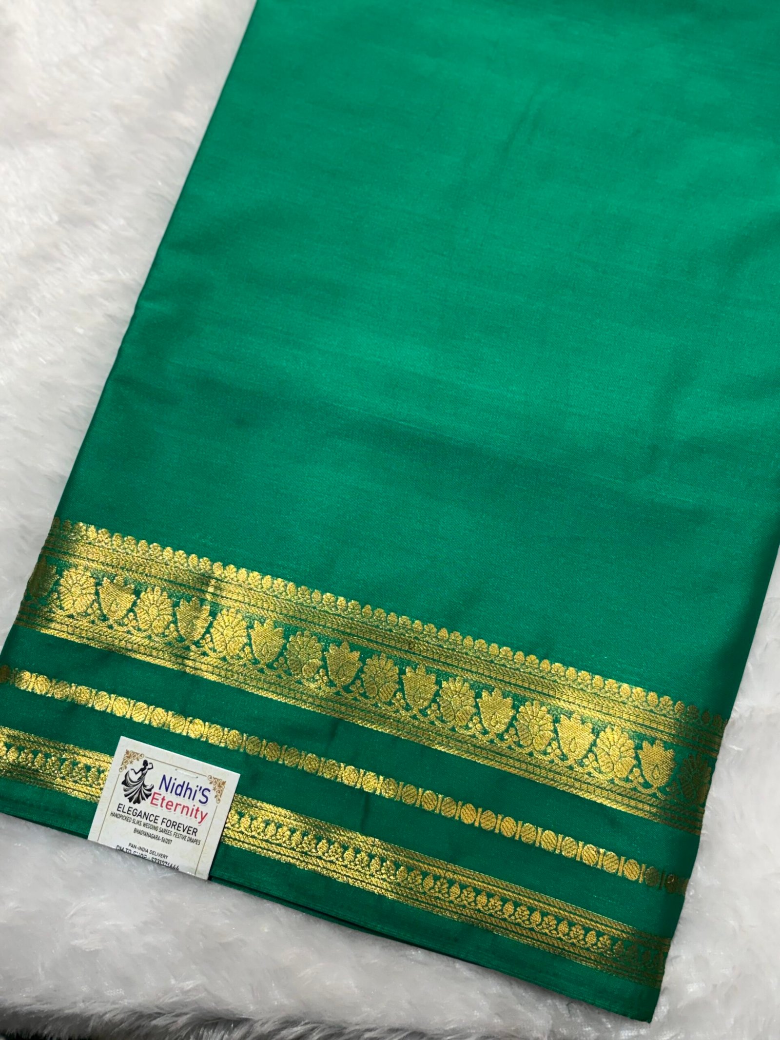 SEMI CREPE MYSORE SILK SAREE WITH LOTUS BORDERS
