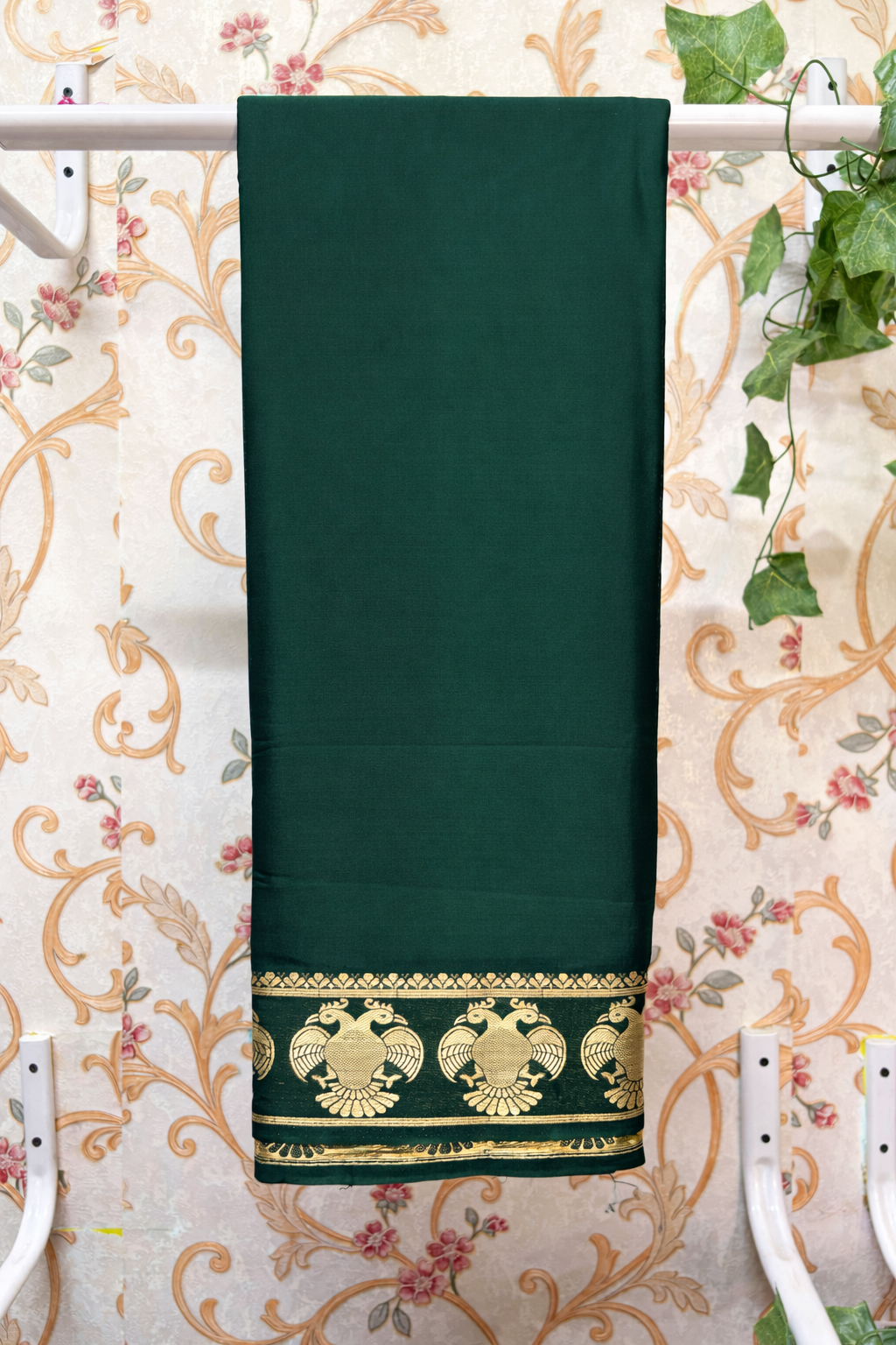 New Gandaberunda design-Mysore silk saree-semi crepes - Image 4