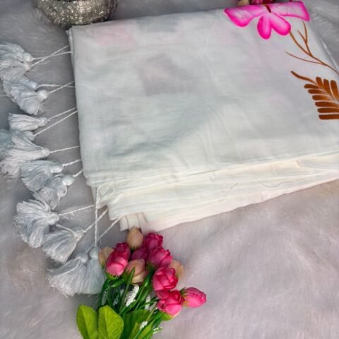 Hand painted Mul cotton-sarees