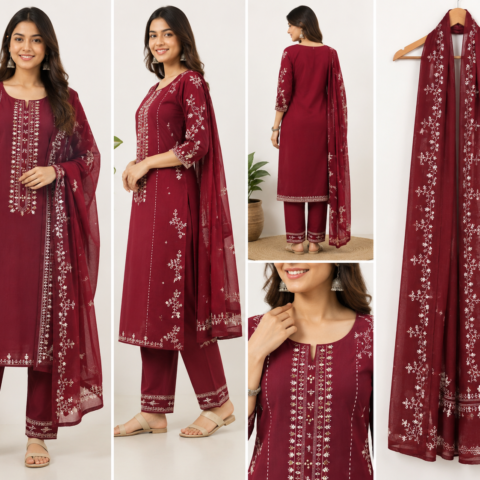 Elegant Heritage Pure Cotton 3-Piece Suit Set