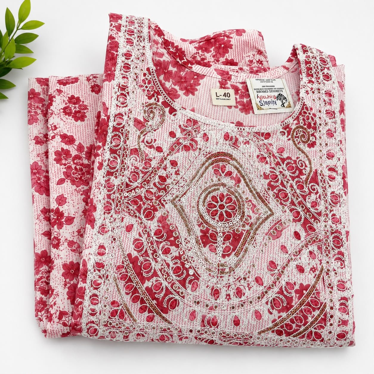 Lavender Bloom A-Line Cotton Suit Set - Image 5