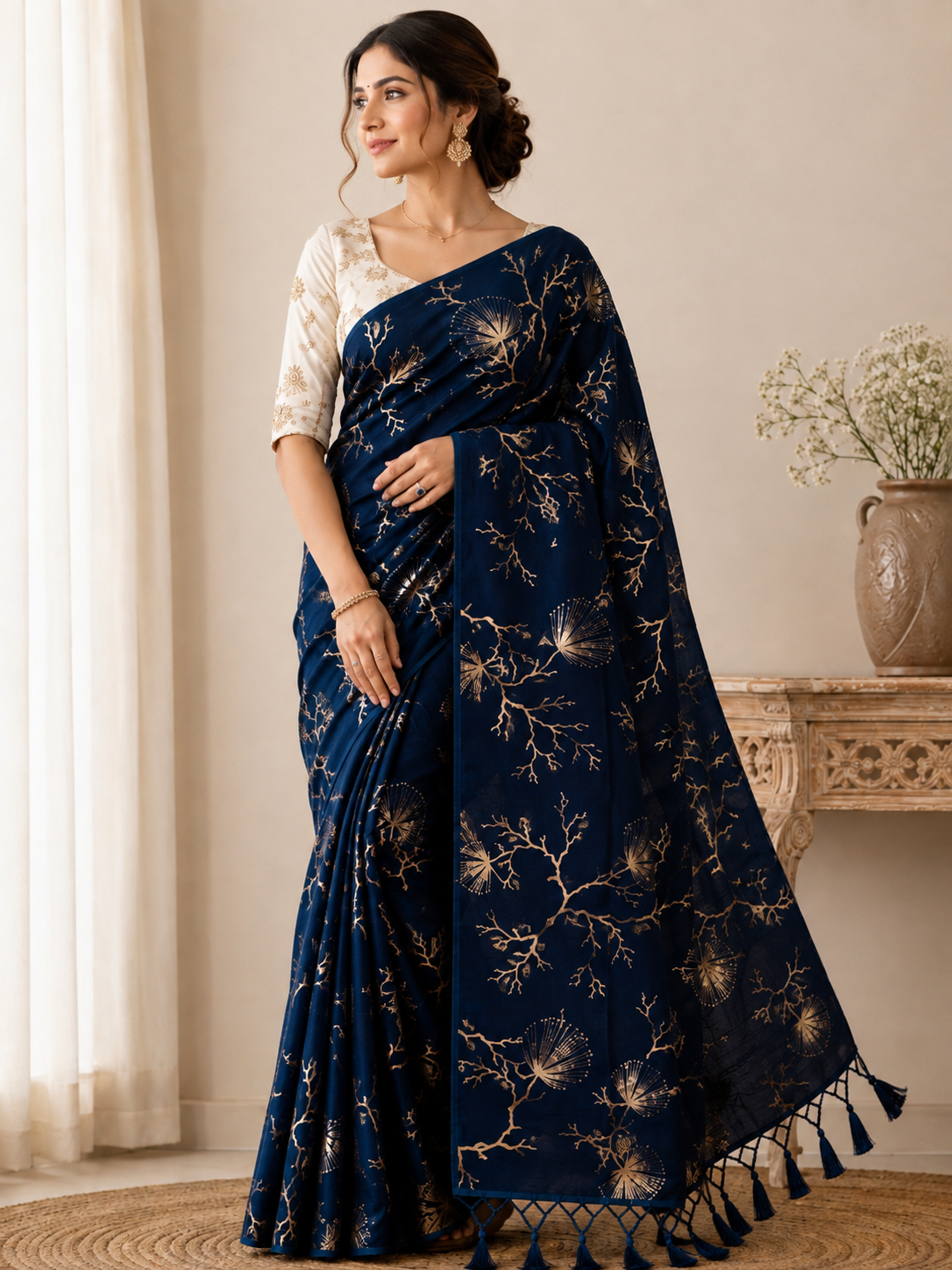 Roshini Collections-Designer Ware Blouse Concept Sarees - Image 13