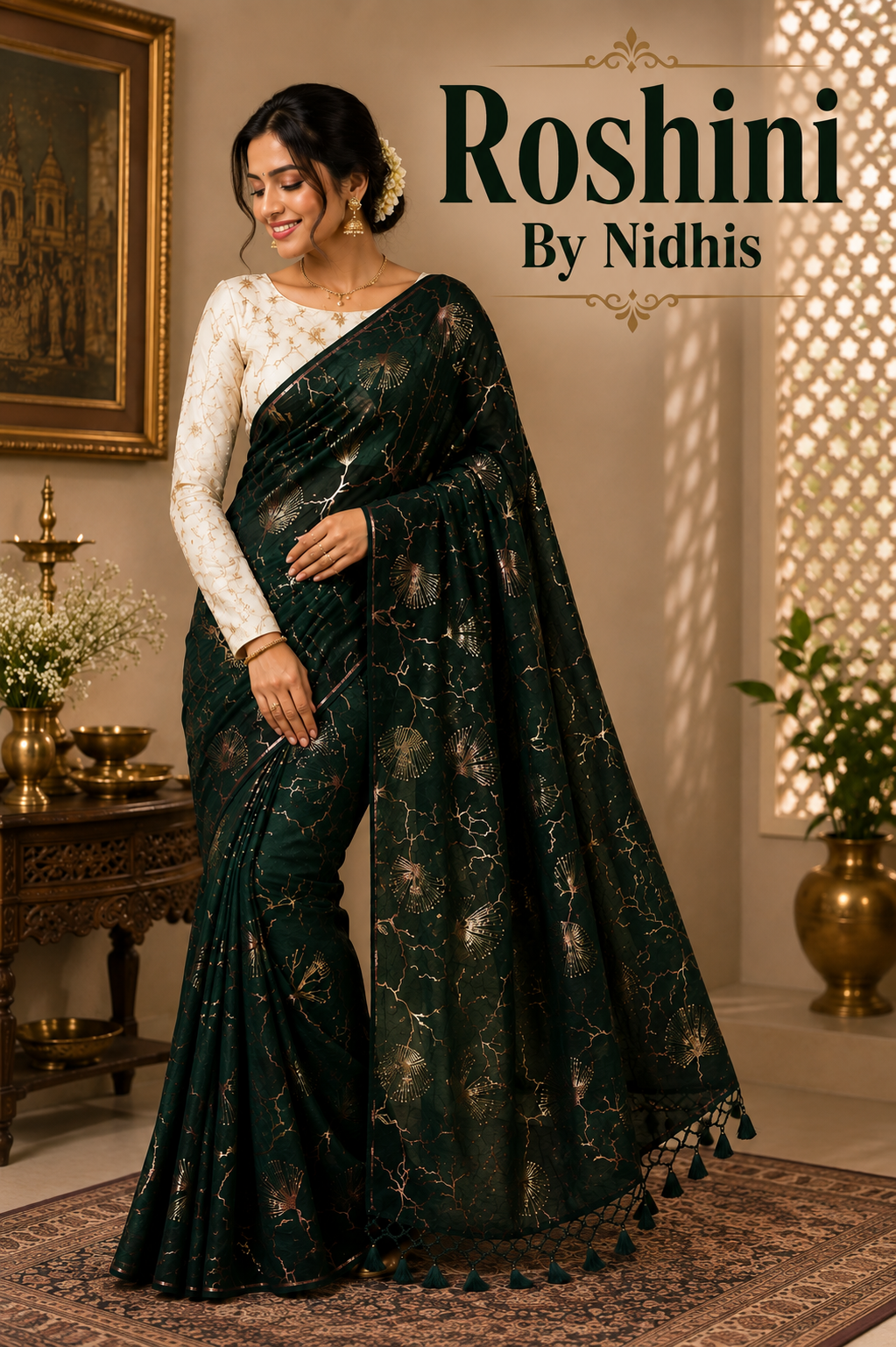 Roshini Collections-Designer Ware Blouse Concept Sarees - Image 1