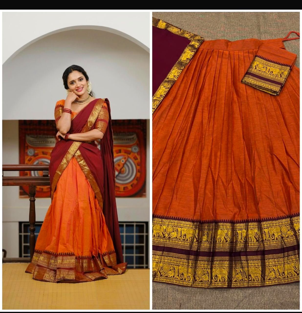 Fully stitched Lengha with unstitched blouse - Image 2