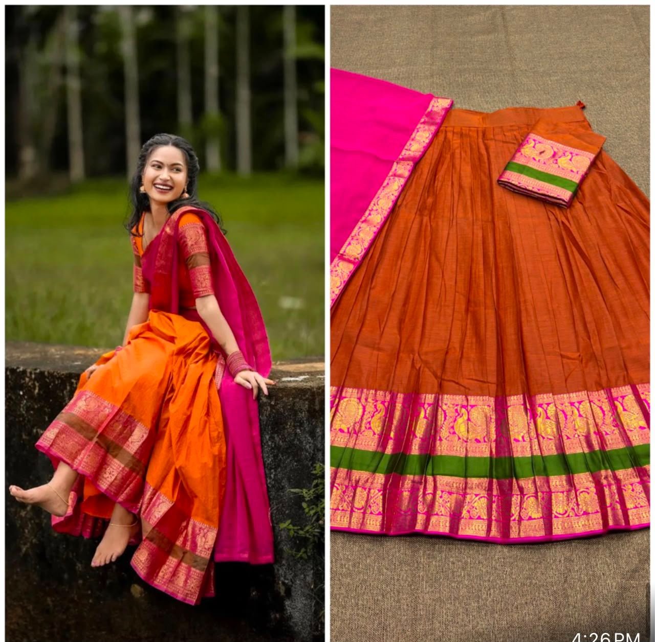Fully stitched Lengha with unstitched blouse - Image 3