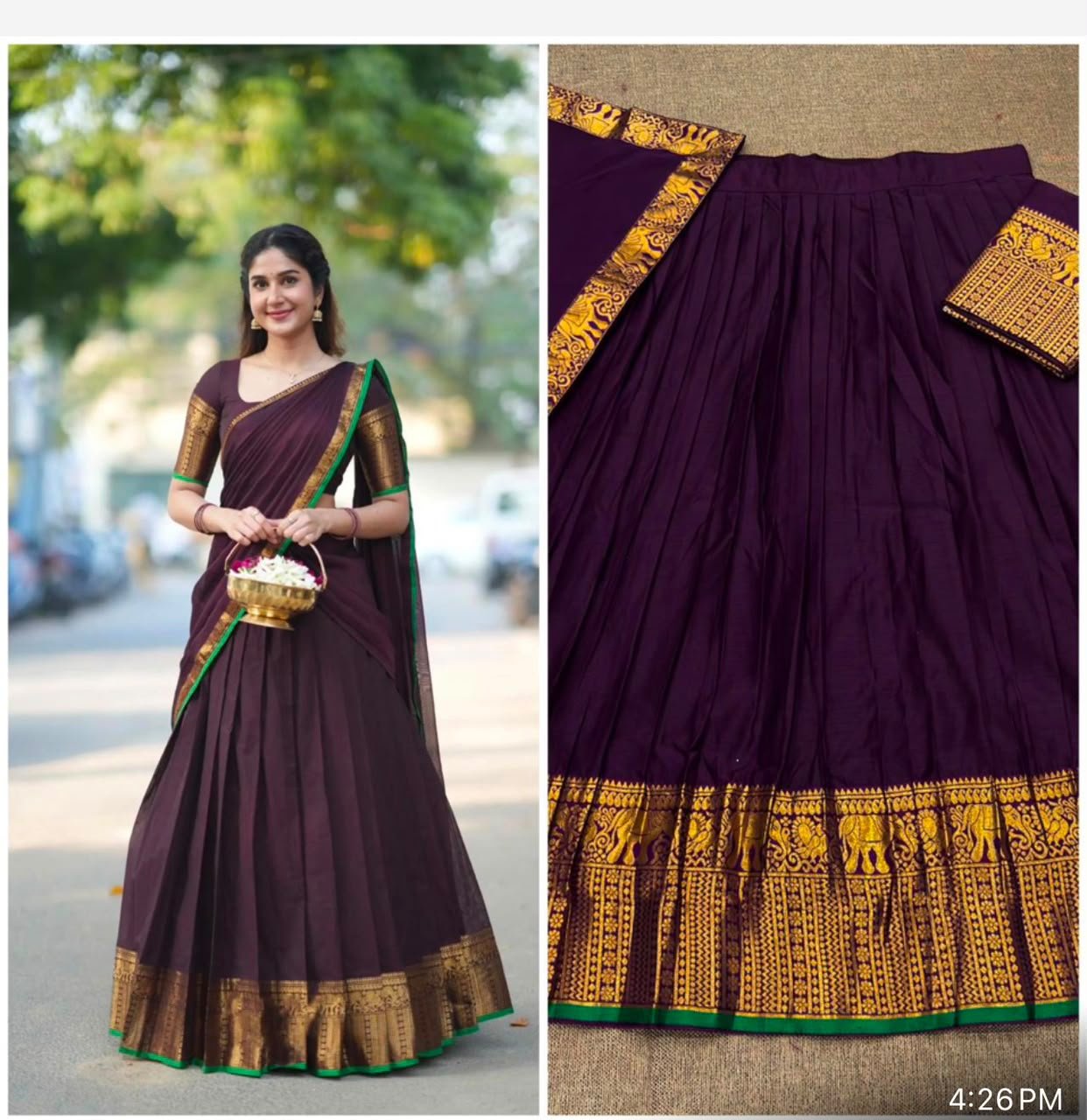 Fully stitched Lengha with unstitched blouse - Image 7