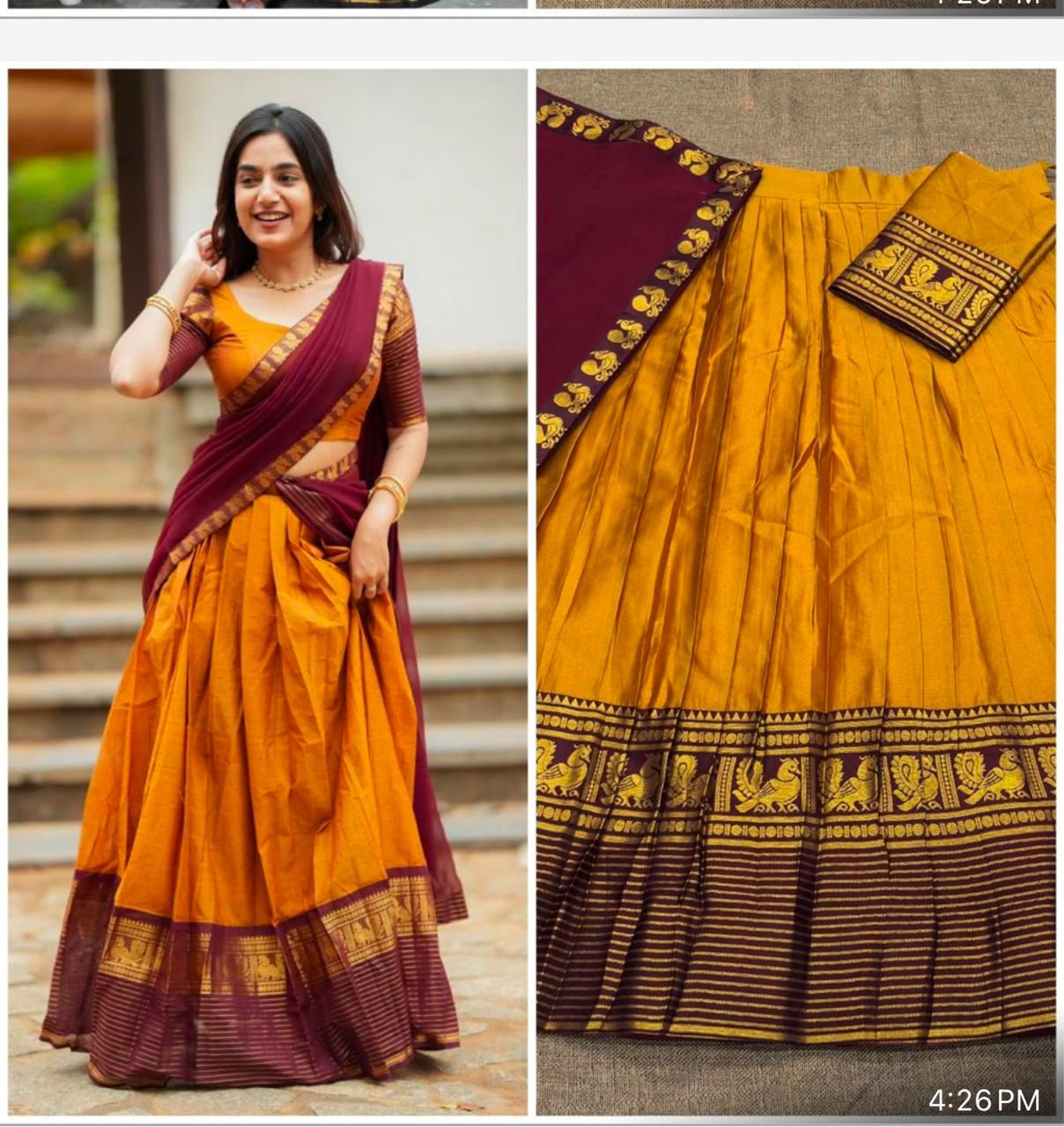Fully stitched Lengha with unstitched blouse - Image 4